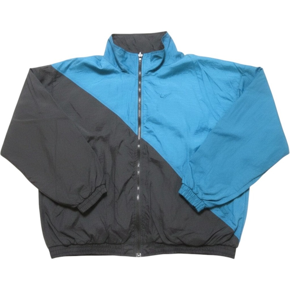 Vtg MacGregor Men Sz2X Windbreaker Jacket Teal Black Colorblock Full Zip(MJ121)